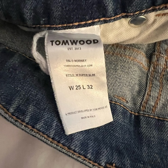 TomWood -TOM WOOD WOMEN’s Distressed Patch Jeans European Jeans Oslo Norway - Picture 9 of 12